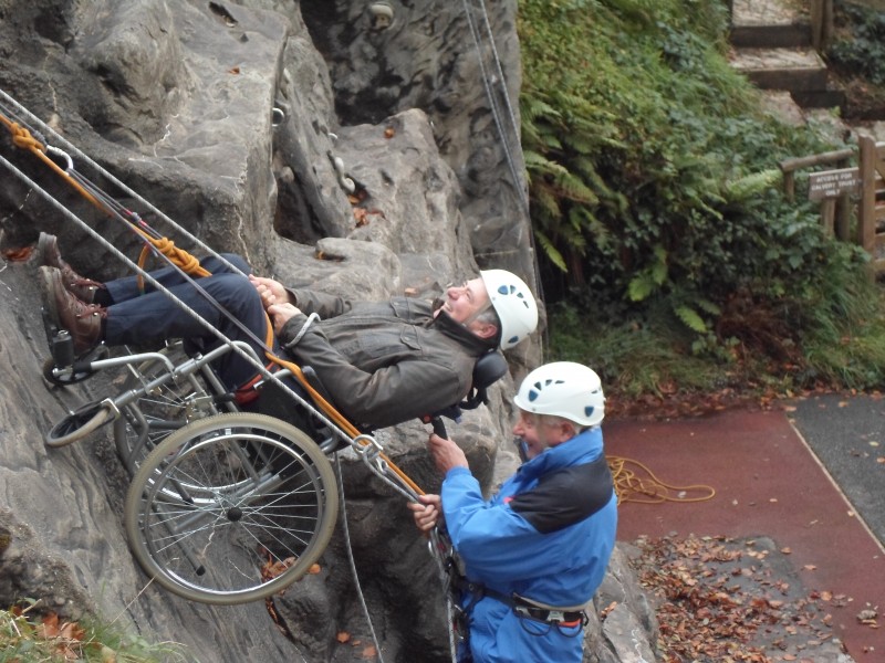 Russ and Spud abseiling